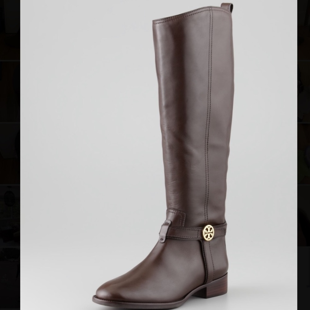 Tory Burch Bristol Leather Riding Boot Coconut